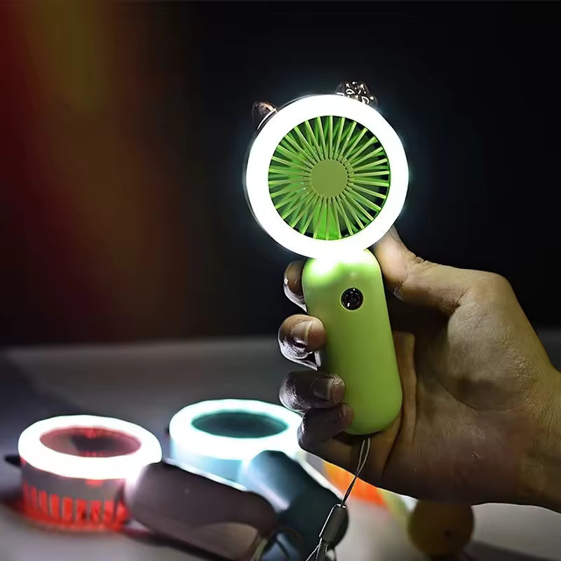 MINI VENTILADOR CON OREJITAS LED