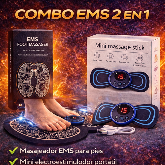 Combo 2 en 1 Masajeador EMS para Pies + Mini Electroestimulador
