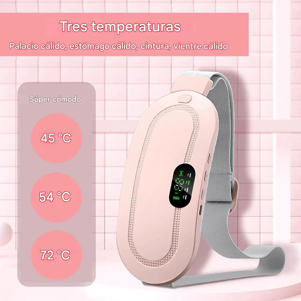 Cinturón Térmico Anticólicos Menstruales Recargable