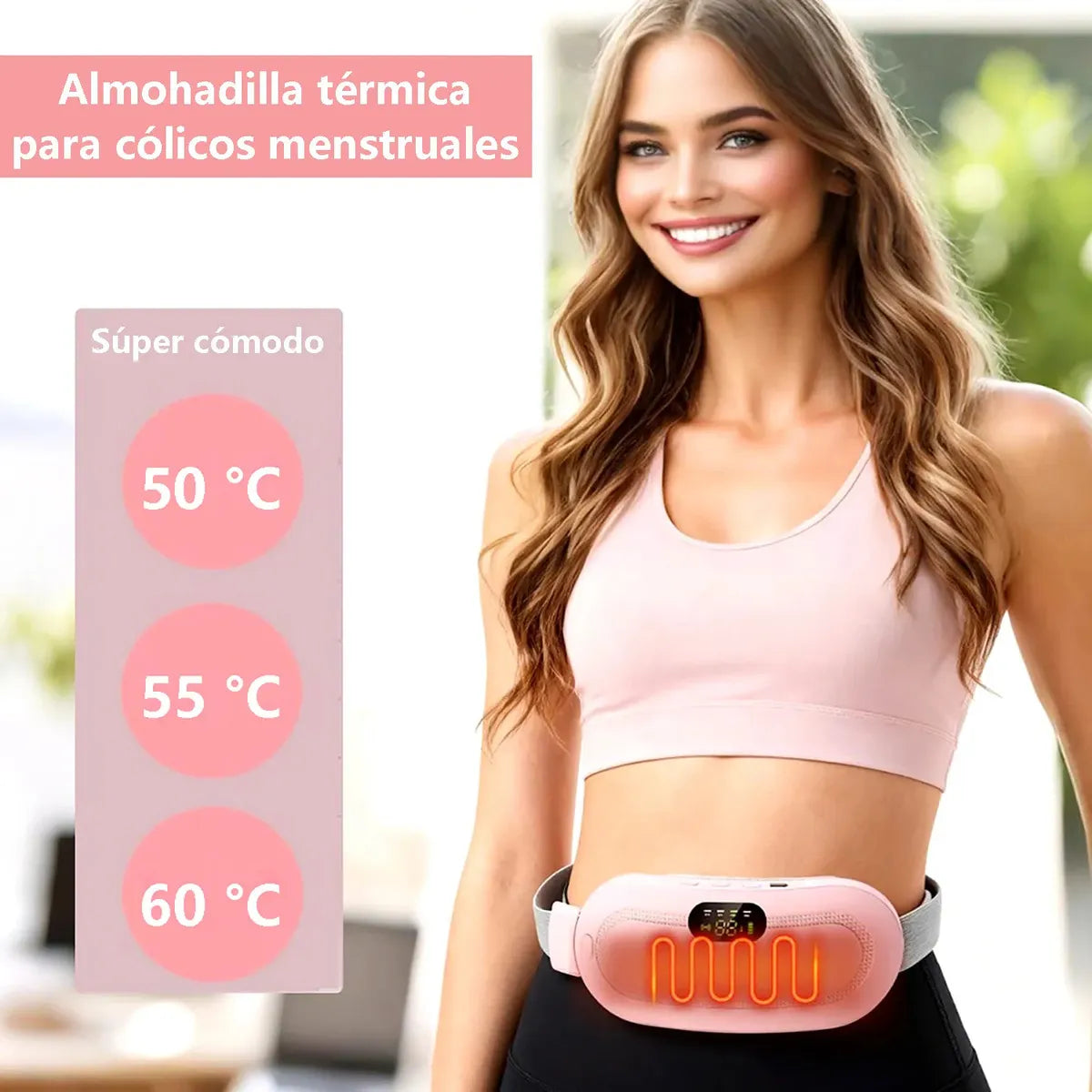 Cinturón Térmico Anticólicos Menstruales Recargable